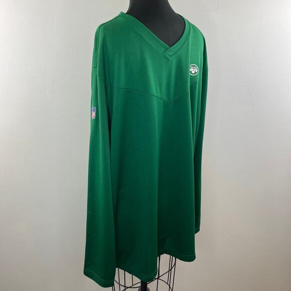 NIKE NFL New York Jets Green Long Sleeve V-Neckline Pullover Top Size 3XL NEW - Picture 3 of 12